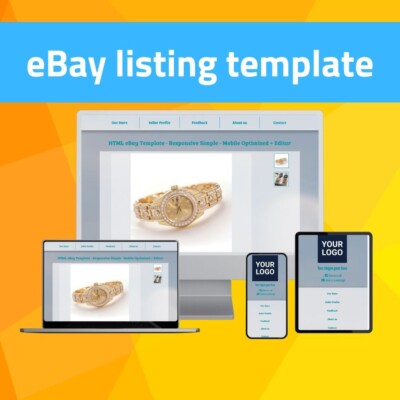 eBay Template - Responsive professional blue - Mobile Optimized ...