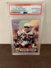 AENEAS WILLIAMS Signed Autographed 1991 Pro Set Rookie RC Arizona Cardinals PSA