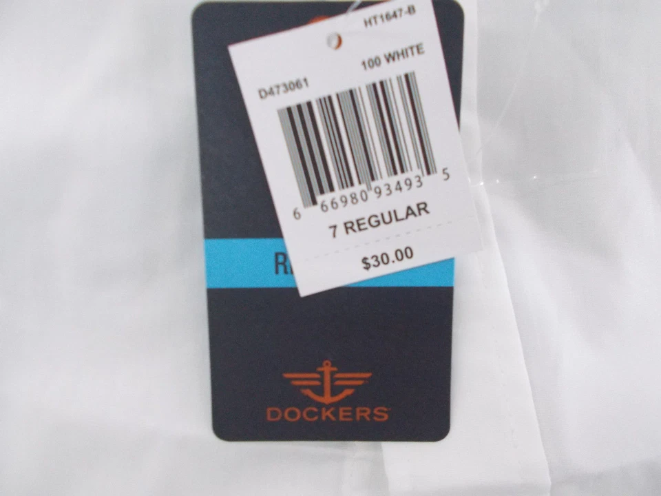 Camisa de vestir blanca Dockers de $30 para niños con corbata a rayas tallas 4-8 Foto 4 de 4