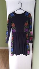 Asos Embroidered Dress Black Size 4