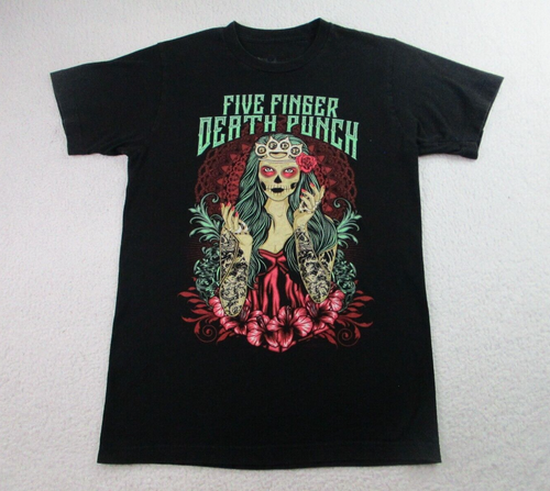 Five Finger Death Punch T Shirt Mens S Black Short Sleeve Lady Muerta FFDP Band