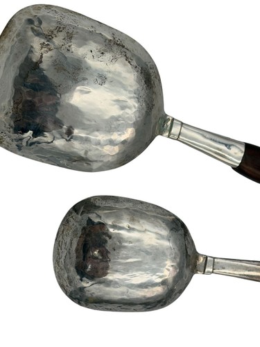 Lote de 10 utensilios para servir vintage de plata martillada de palo de rosa .925 Perú - Imagen 7 de 23