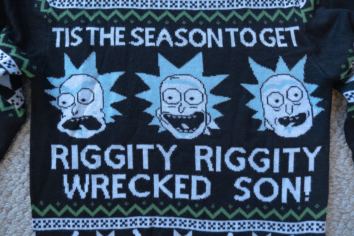 noo様 ❷エキスパ Rick And Morty Adult Swim Christmas Sweater Mens Small RN#150631