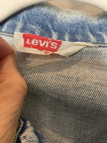 VINTAGE Levis Jacket Womens S Small Blue Denim Orange Tab Rare Trucker 13425 - Picture 3 of 9