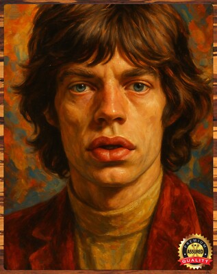 MICK JAGGER (1960s) Tribute Art - 11x14 METAL SIGN - Hand-Signed by Artist
