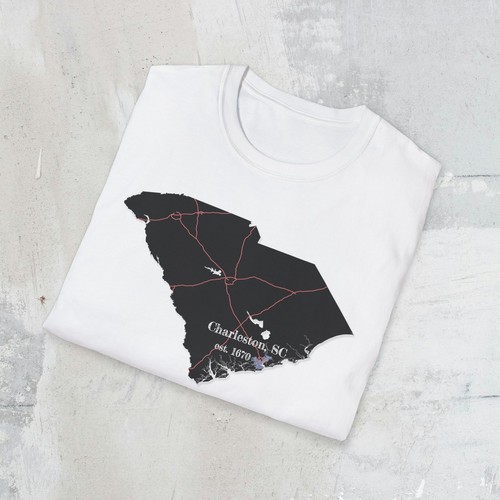 Charleston SC Map T-Shirt, Casual Tee, South Carolina Gift, Travel Souvenir - 第 4/22 張圖片