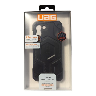 i4. UAG Monarch Pro MagSafe Case for Samsung Galaxy S23 5G - Carbon Fiber Black
