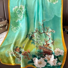 Fashion Women Satin Scarf Printed Silk Long Soft Scarf Shawl Scarves Wrap