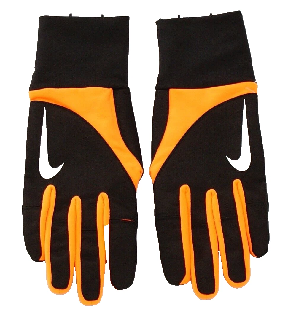 Nike Women's S Black Orange StormFit 2.0 Run Gloves Running Touchscreen Tech