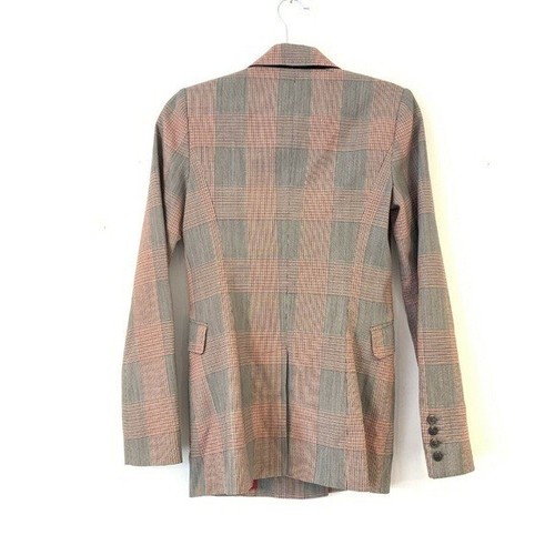 Gabriela Hearst US Size 2 Angela Checked Wool Blazer Black Red - Picture 8 of 8