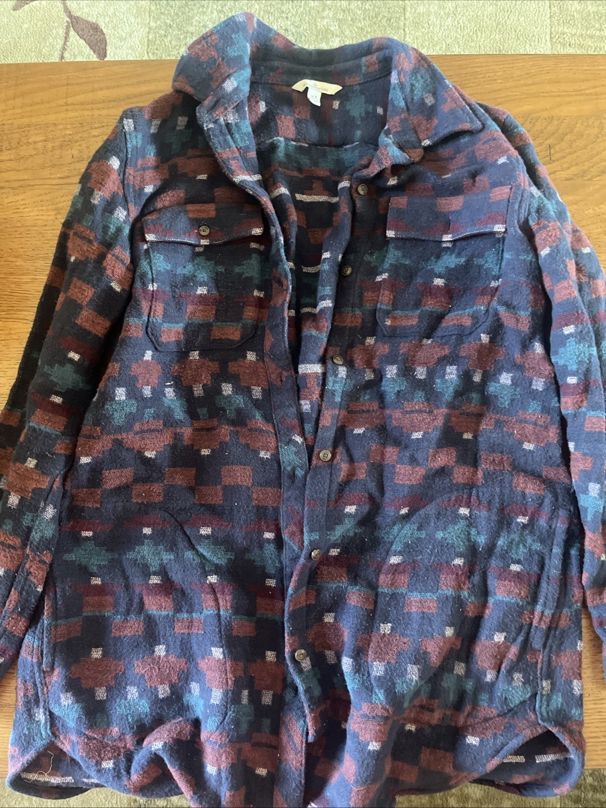 LL Bean Medium Regular Flannel Jacket, 100% Cotton - image 1