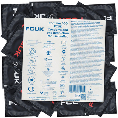 FCUK Thin Condoms 100 extra ultradünne vegane Kondome 53 mm