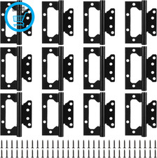 12 Pack Flush Hinges 100Mm, 4 Inch Flush Door Hinges, Stainless Steel Internal D