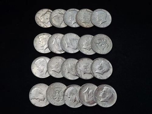 $10 Face Value Roll of 20 1964-D Kennedy 90% Silver Half Dollars 01 NICE!