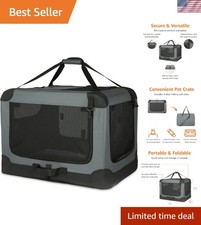 Medium 4-Door Soft Pet Crate - Easy Transport Dog and Cat Kennel with Fleece Pad