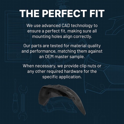 Set of 2 Fender Liner For Mercedes Benz E350 2014 Front Left & Right Inner - Picture 10 of 11