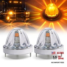 2 Pcs of Glass Watermelon Lights - Clear Lens - 15LED Watermelon Lights - Amber
