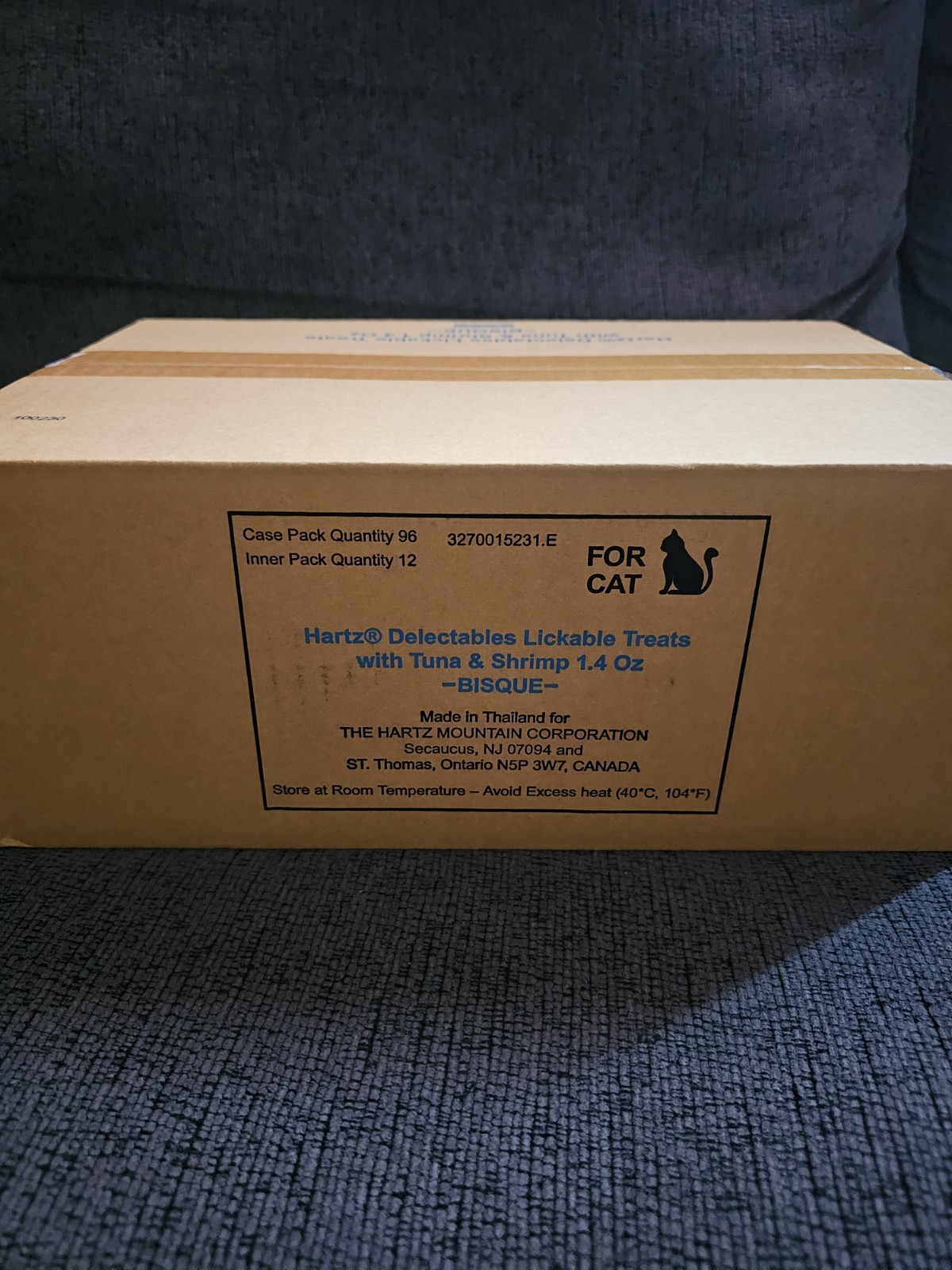 Case Of 8 Boxes Delectables Bisque Lickable Wet Cat Treats - Tuna & Shrimp 