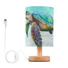 Bedside Lamp Sea Turtle Beach Table Lamp for Bedroom LED Nightstand Lamp Shad...