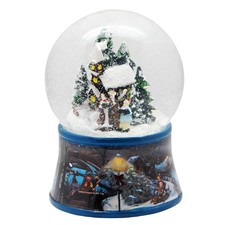 Schneekugel Weihnachtsspaziergang Weihnachtssinger auf Sockel nostalgische Ei...