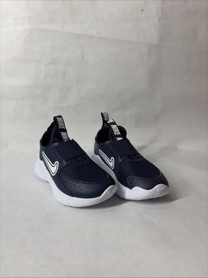 Nike Flex Runner Unisex Kids Slip-On Sneaker US 8c Dark Blue/White Mesh Low Top