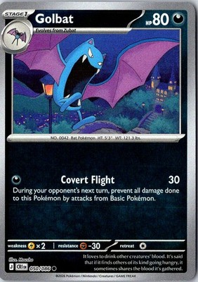 Golbat Pokemon Chaos Rising 050/086 Reverse Holo NM/M