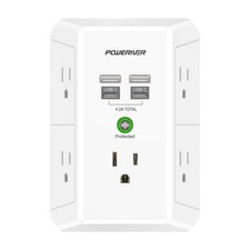 Multi Outlet Extender Surge Protector - Multi Plug Wall Outlet with 5 AC Outl...