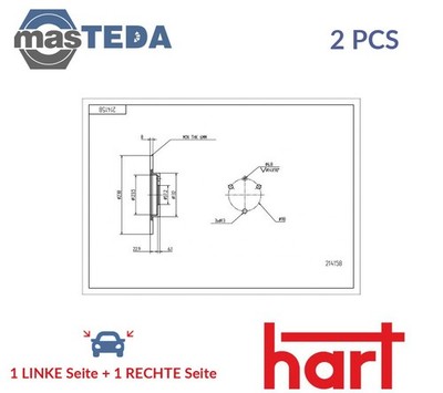 214 158 BREMSSCHEIBEN SATZ VORNE HART 2PCS NEU OE QUALITÄT
