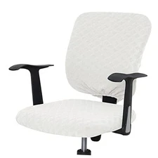 Office Chair Cover Universal Chair Seat Cover + Backrest Cover Cream White