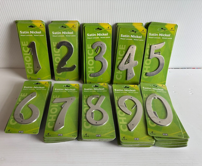#ad HY KO Satin Nickel 4quot; 0 9 Numbers SOLD INDIVIDUALLY $4.99