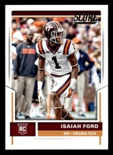 Isaiah Ford 2017 Score Rookie Card #386 Virginia Tech Hokies
