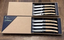 8pc OPINEL Table Chic Steak Knife Set Iconic French Design Rounded Wood Handles