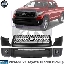 Front Bumper Cover & Grille Assembly Kit For 2014-2021 Toyota Tundra Pickup