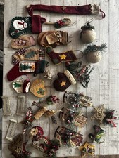 rustic Christmas Ornament Lot 29 Pieces