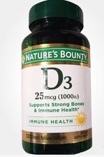 Nature's Bounty Vitamin D3 Rapid Release Supplement 120 Ct Softgels 1000 IU