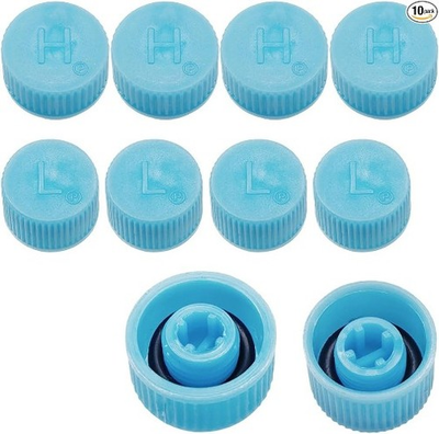 #ad Car A C Valve Core Cap Kit 10PCS R134a High amp; Low Side Pressure V Size: 10PCS $9.99