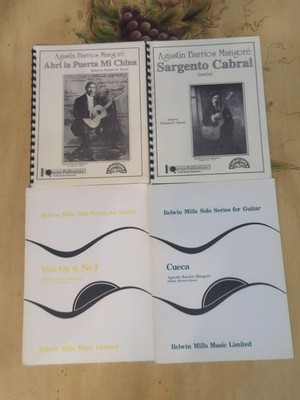 Agustin Barrios Mangore Works For The Classical Guitar Rare Sheet Music