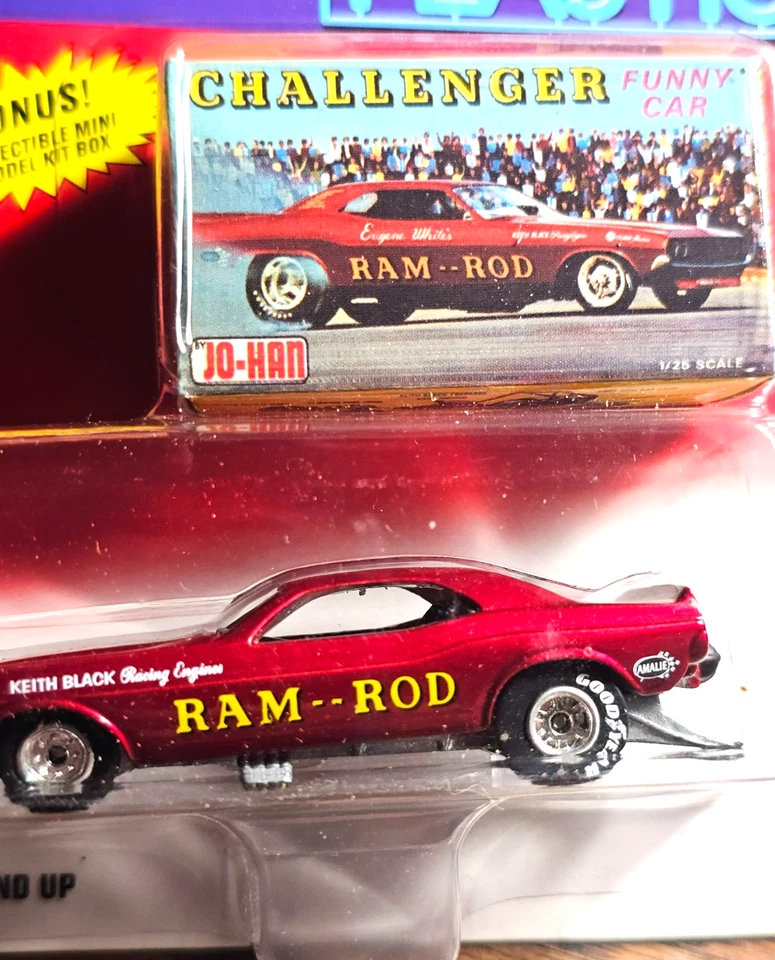 MOC Johnny Lightning Classic Plastic Ram Rod 1970 Dodge Challenger Funny Car RED - Image 2 of 3