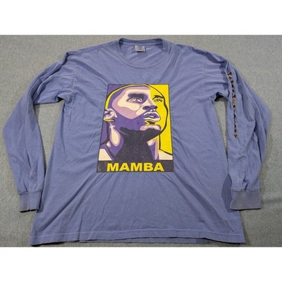 Comfort Colors Kobe Bryant Mamba Mentality Long Sleeve Graphic T-Shirt Blue L