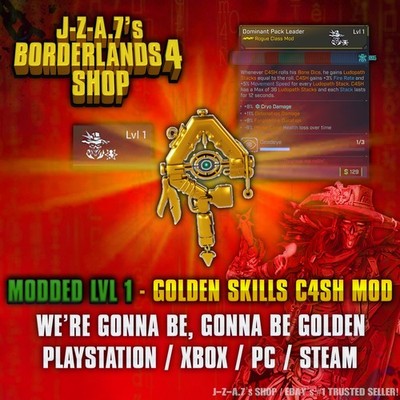 Borderlands 4  MODDED LEVEL 1 GOLDEN ALL SKILLS C4SH CLASS MOD BL4  PC-PS-XBOX 
