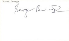 George Burns Signed 3x5 Index Card Cut Golf PGA Tour Autograph Den