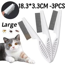 3PCS Stainless Steel Pet Comb – Shedding & Flea Grooming for Cats & Dogs