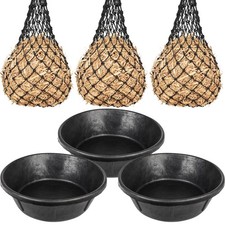 Horse Rubber Feed Pans Set, 3PCS 2 Gallon Natural Rubber Feeder Pan  3 PCS 4...