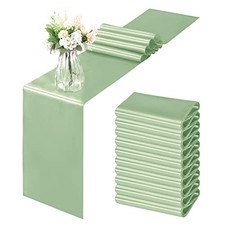 Pack Satin Table Runner x 108 Inch, Smooth Table Runners for 12 Sage Green