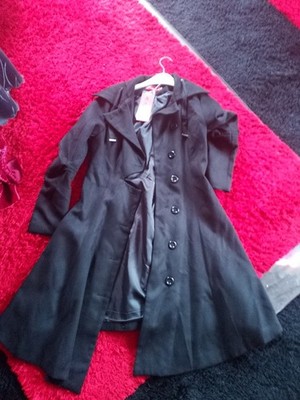 Mantel Trenchcoat Schwarz Gefüttert, Größe M Neu