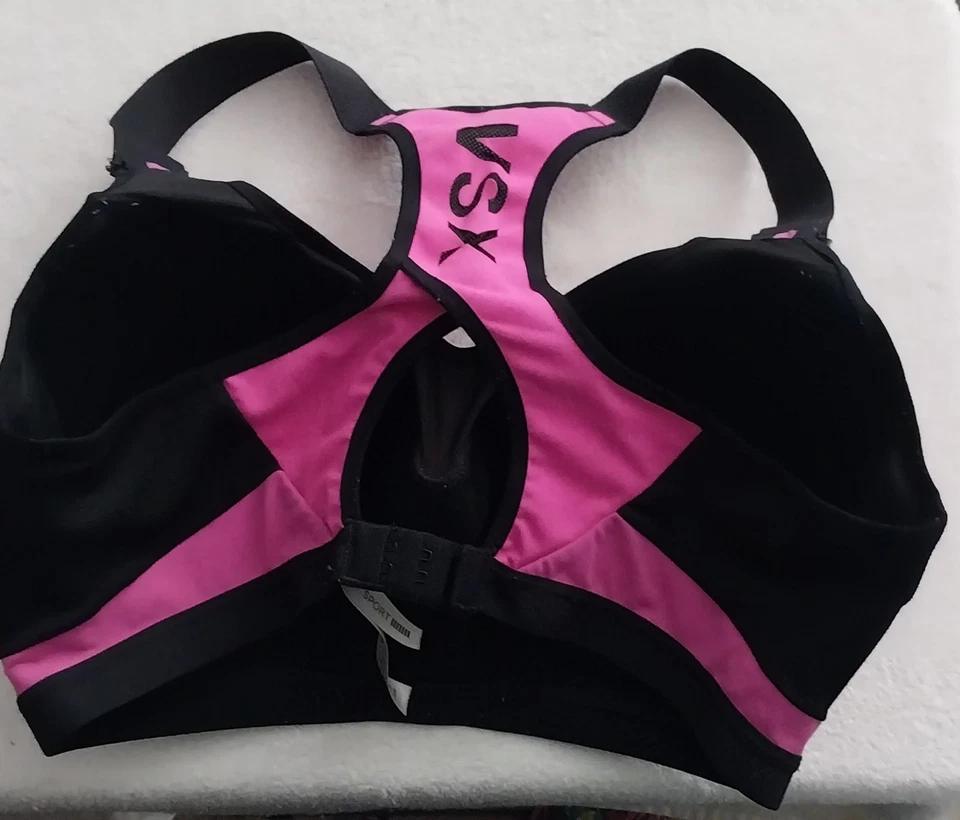 Victoria’s Secret VSX Pink/Black Sports Bra 38DDD Racerback Underwire - Image 2 of 3