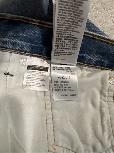 LEVI'S 469 Loose Fit Raw Hem Light Blue Denim Shorts Men's Size 42 NWT - Picture 11 of 11