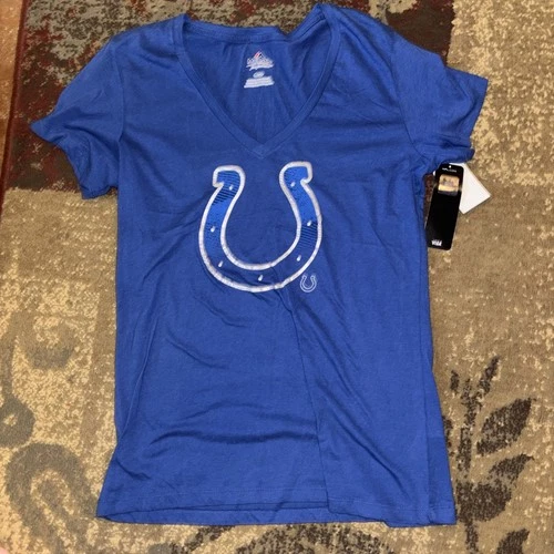 Indianapolis Colts Majestic T Shirt LadiesL Blue Short Sleeve Large NWT