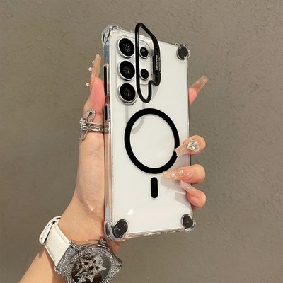For Samsung Galaxy S26 Ultra S25 S24-S22Ultra A36 A16 Mag Safe Stand Clear Case