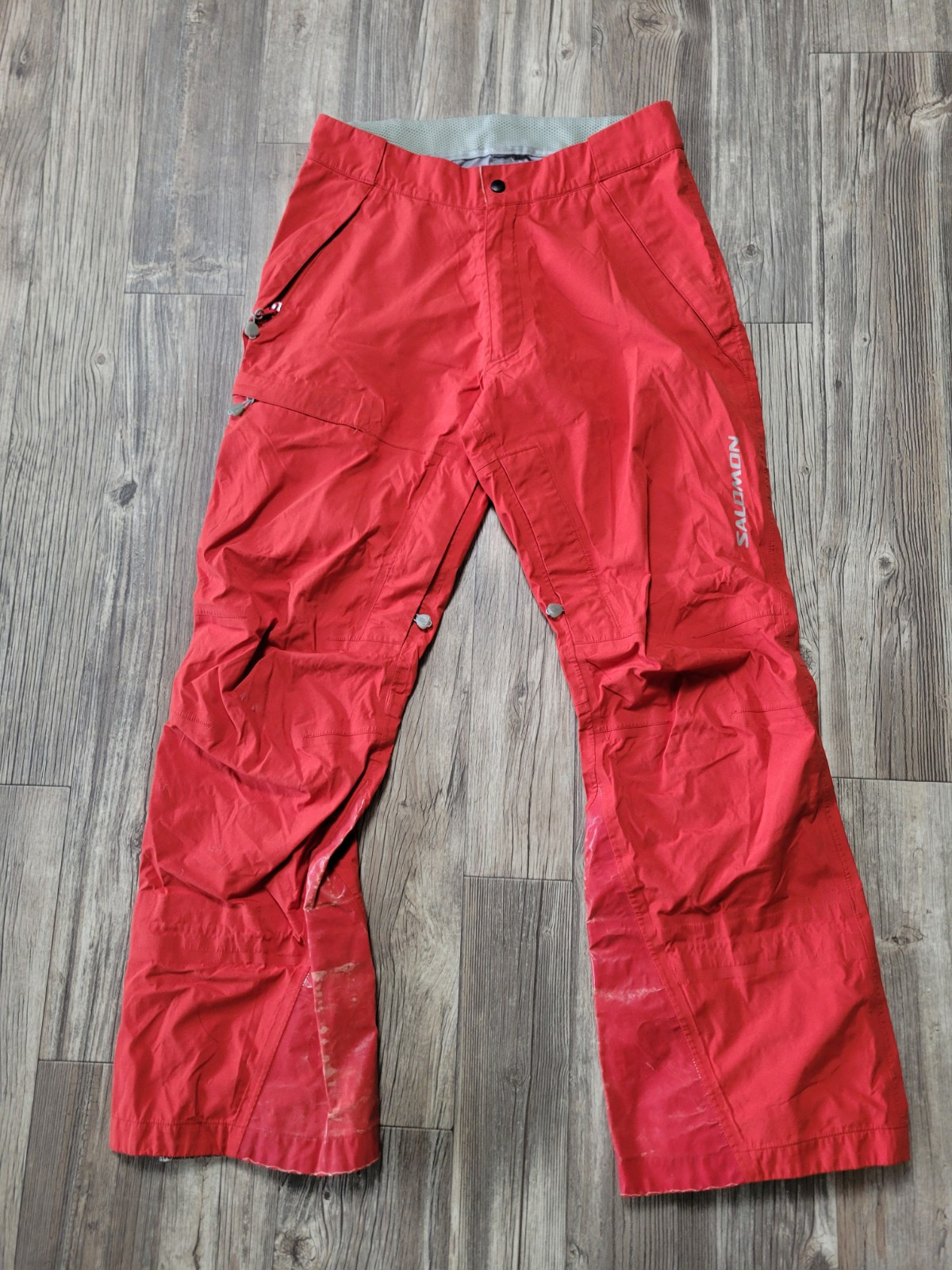 Salomon pantaloni da neve sci snowboard uomo medio rosso pelle avanzata sci secco inverno